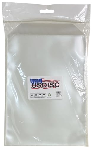 USDISC Storage Pockets 6.75 x 9.5 Flap 4mil Stamp & Die Clear Pack of 50