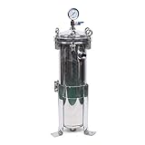 MuChaIOAK Bag Filter Housing, 304 Stainless Steel Bag Filter Housing, Pressure Filter Device, Industrial Process Filter Housings in/Out Bag Water Filter Purification Equipment