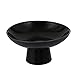 DOITOOL Frutero de cerámica con base, plato redondo japonés para servir fruta, regalo de cocina, platos decorativos retro de porcelana para el hogar, fiesta, pan de frutas secas (color negro)