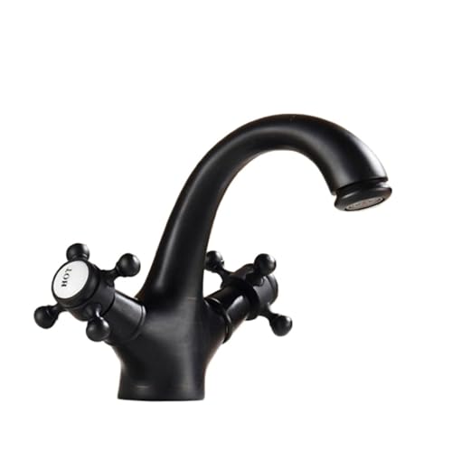 Robinet antique en laiton massif YT-5021 double poignée bronze pour vasque chic - 2