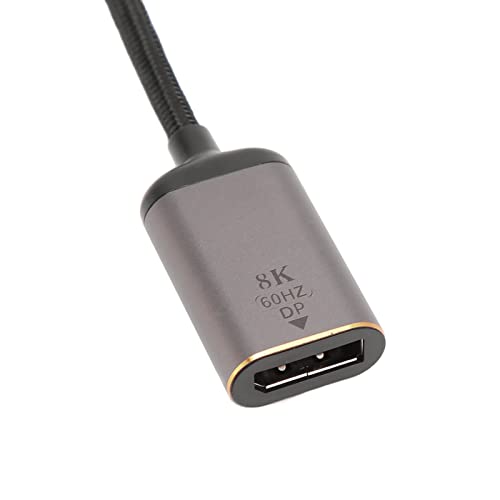 Yctze Konwerter USB C na DisplayPort ze Stopu Aluminium — 8K 30 Hz i 4K 144 Hz USB C z Męskiego na żeńskiego Laptopy, Tablety i Projektory — Plug and Play, Obsługuje Wiele Strumieni, Gry