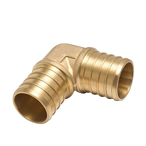1/2 Inch PEX 90 Degree Elbow Connector Fitting Crimp Brass for PEX Pipe Tubing, No Lead 1