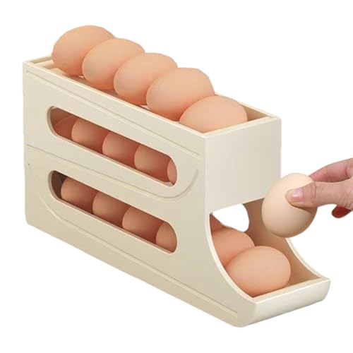 Zahoken Organizador De Huevos Para - Dispensador Automático Giratorio De Huevos,Organización De Cocina Con 3 Niveles Ahorrador De Espacio Para Encimera Despensa