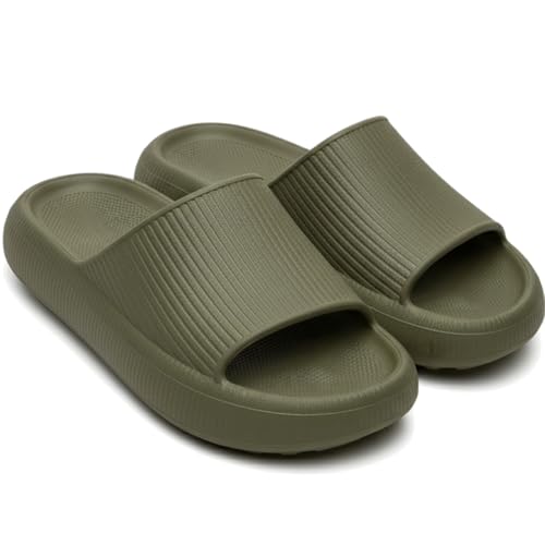 Chinelo Slide Nuvem Feminino Conforto Leve e Macio Antiderrapante 911-GG (Verde, 35-36)