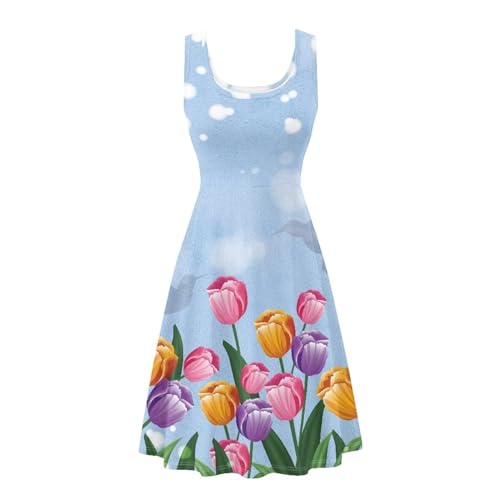 Image of TOADDITDO Womens Summer Sleeveless Tank Dress with 2 Side Pockets XS-4XL Plus Size