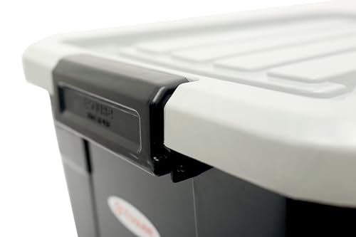 صندوق تخزين بلاستيكي بغطاء قابل للتثبيت من اسكيوب - 29 لتر، لون اسود