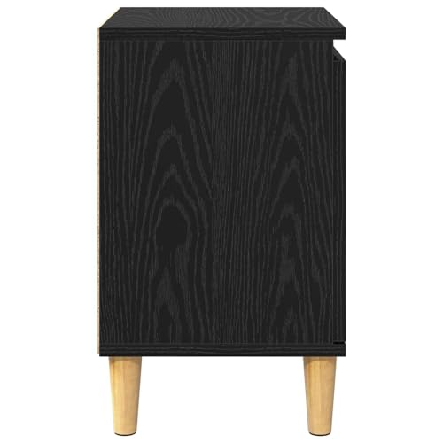 Table de chevet compacte et fonctionnelle chêne noir avec rangement ouvert - 8