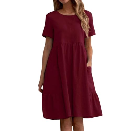 Robe en coton lin fluide avec poches pour les journées festives d'été