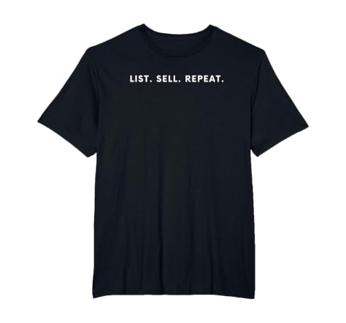 List. Sell. Repeat. T-Shirt, Men's Big and Tall, Black, 2X Tall