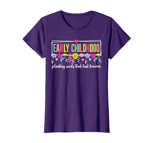 Early Childhood Teacher Best Early Childhood Educator T-Shirt, Women, Purple, Medium