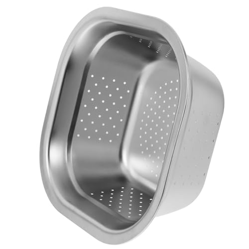 BESPORTBLE Scolapasta Quadrato in Acciaio Inox 24 Cm, Colino Per Lavare Verdura e Frutta, Bacinella in Metallo Per Cucina Domestica e Buffet, Scolatore Multifunzionale Resistente e Capiente