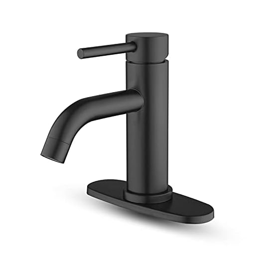 Black Bathroom Faucet with Optional Deck Plate 4 Inch Centerset Easy DIY Bathroom Sink Faucet Offers A Cleaner Look to Bathroom, RV, Farmhouse
