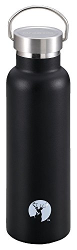 Captain Stag UE-3366 Sports Bottle, Direct Drinking, Double Stainless Steel Bottle, Vacuum Insulated, HD Bottle, 20.3 fl oz (600 ml), Black, Outer Diameter 2.9 x Height 9.6 inches (73 x 245 mm)