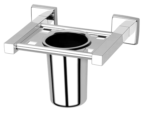 Image of Plantex (Primax) Square Stainless Steel Tooth Brush Holder /Tumbler Holder /Bathroom Accessories - (Chrome) - Pack of 1