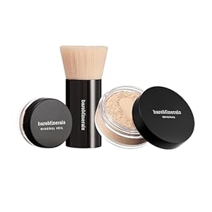 bareMinerals Original Get Started Kit, 3-Piece Makeup Set Includes Full-Sized Original Loose Mineral Foundation SPF 15, Travel-Sized Beautiful Finish Brush & Original Mineral Veil Setting Powder
