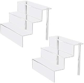 Femeli Acrylic Shelf Display Stand Riser for Action Figure Collectibles Craft Show Amiibo