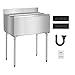 VEVOR Commercial Ice Bin, 95.3 L Underbar Ice Bin, 35.9 x 19 x 37 in Stainless Steel Ice Chest with Sliding Lid, Bottle Holders, and Adjustable Bullet Feet, Cocktail Unit for Bars, Restaurants, Pubs