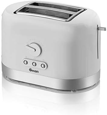 Swan 4 Slice Toaster, Grey, Variable Browning Control and Extra Long Slot: 25mm x 250mm, 1200W-1400W, ST10091GRYN