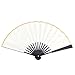 Wentylatory ręczne dla kobiet składany styl vintage mini papier ryżowy składany wachlarz chiński jednolity kolor posypka złoto sztuka rzemiosło prezent japońskie wachlarze (kolor: 1 szt. biały 20 cm)