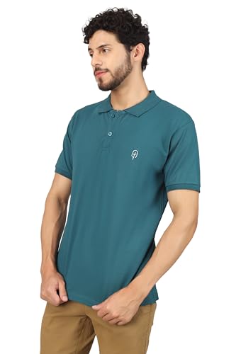 Image of Men's Regular Fit Polo Collar Half Sleeve T-Shirt Cotton Blend Polo T-Shirt Comfortable Lightweight Plain T-Shirt