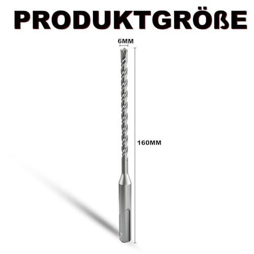 METOTY SDS Plus Bohrer 6mm×160mm，Steinbohrer,Hammerbohrer,Betonbohrer,Für Stein,Beton,Naturstein,Ziegelmauer