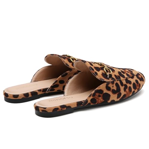 Image of Minorsu Buckle Mules for Women Flats Loafers Shoes for Work Office Business