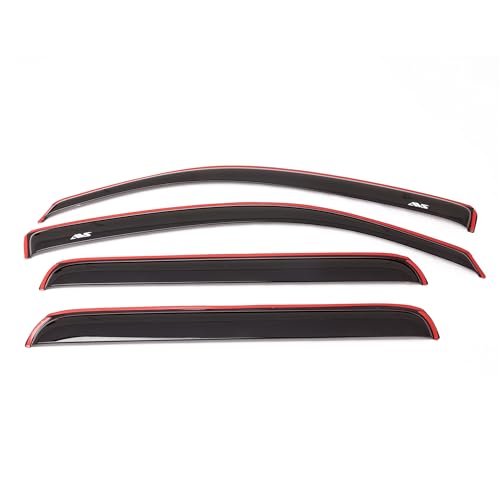 Auto Ventshade [AVS] In-Channel Rain Guards For 2015 - 2026 Ford F-150; 2017 - 2026 Ford F-150 Raptor SUPERCREW ONLY | Window Vent Visors 4 pcs. - Smoke | 194975