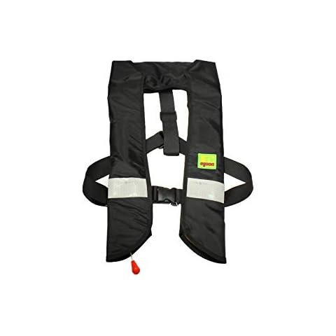 Top Safety Adult Life Jacket with Whistle - Manual Version Inflatable Lifejacket Life Vest Preserver PFD for Boating Fishing Sailing Kayaking Surfing Paddling Swimming - Adjustable Life Saving Vest Cover