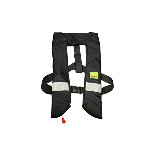 Top Safety Adult Life Jacket with Whistle - Manual Version Inflatable Lifejacket Life Vest Preserver PFD for Boating Fishing Sailing Kayaking Surfing Paddling Swimming - Adjustable Life Saving Vest