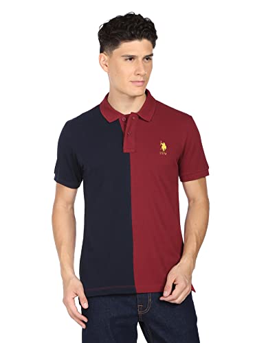 Image of U.S. POLO ASSN. Slim Fit Polo T Shirts for Men - 100% Cotton, Half Sleeves Mens Tshirt