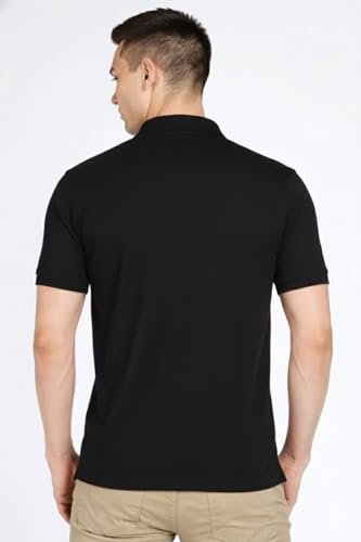 Image of Men's Solid Polo T-Shirt | Short Sleeve | Regular Fit | Soft Breathable Fabric | Casual & Smart Wear | Button Placket Collar Top |