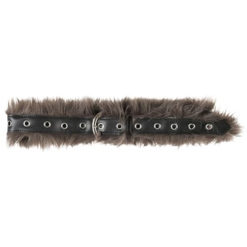 Eilova Orityle Faux Fur Belt Women Punk Grunge Leather Wide Waist Cinch Belts for Dress Waistband Vintage Y2k Accessories