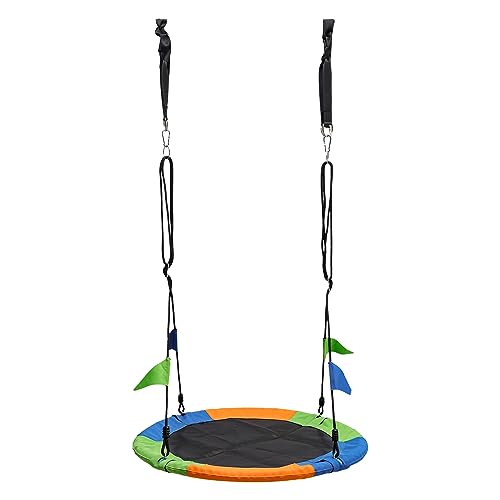 BOBKALATG Swing Entertainment Equipment Outdoor Swing 100cm Three-Colour Saucer Tree Swing