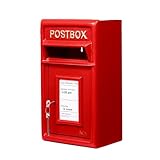 Secure Wall Mounted Mailbox - Keep your mail safe with this red mailbox featuring a lockable design and durable cast iron construction.