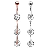 FRCOLOR 2piezas Anillo De De Circonita Para Mujer Piercing Hebilla Decoración Para Piercings y Plata Para Fiesta o Diario