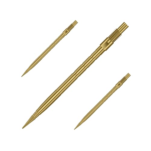 Harrows Micro Grip Quick Points – Precision CNC-Milled Dart Points with Enhanced Finger Grip & No-Break Design – Fast Swap Quick Point System (35mm, Gold)