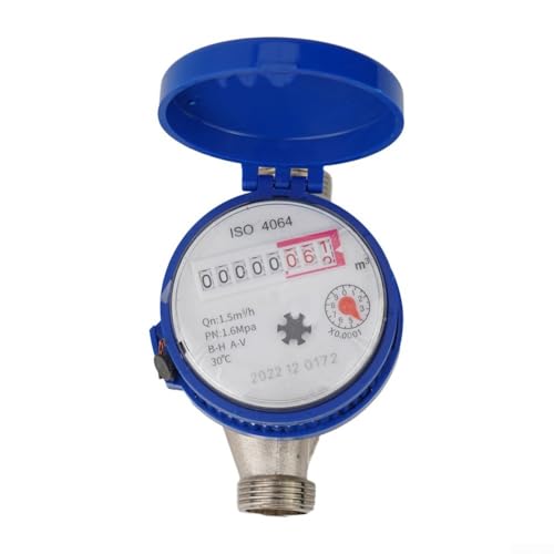 Pointer - Medidor de agua fría con rotor mecánico para el hogar, con contador de rotación ajustable de 360°, para jardín