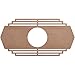 Ekena Millwork 22"W x 11"H x 5 3/4"ID x 3/8"T Chrysler Wood Fretwork Pierced Ceiling Medallion, Wood (Paint Grade)