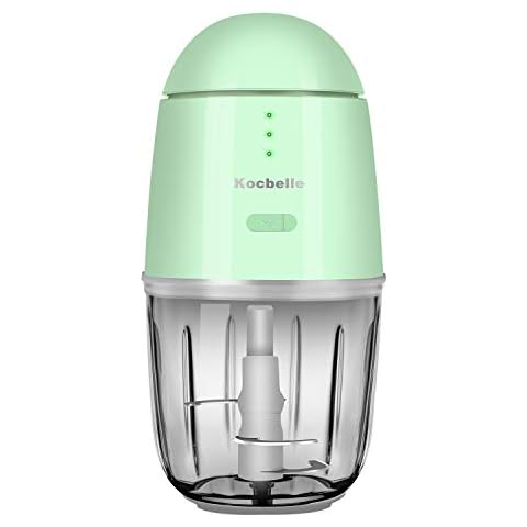 Food Processor - Cordless Mini Food Processor & Portable Small Food Chopper for Vegetables Fruit Salad Onion Garlic,Kitchen,1.3Cup 10 0z,150 Watts,Glass Container Dishwasher Safe (Green) Cover