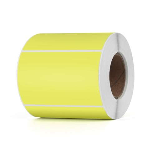 YIKIADA Yellow Thermal Labels 2 × 3 Inch Waterproof Vinyl Stickers 500 PCS