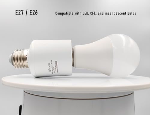 Radar Motion Sensor Light Socket, Motion Screw LED CFL Incandescent Bulb Adapter, E27/E26 Outdoor Indoor Garage Light, for Basement - Thumbnail 4