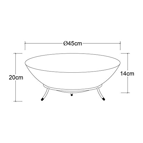 Köhko Feuerschale & Dekoschale Braga ø 45xH 20 cm aus Gußeisen mit Rost-Optik mit 3 Füße für Grillabend Gartefeuer Camping Dekoration für Garten Hof Terrasse und Zuhause