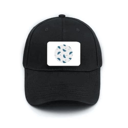 Casquette de baseball noire réglable avec parapluie bleu pour adulte
