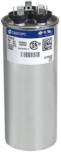 100335-06 - 35 + 5 uf MFD 440 Volt VAC - Lennox Round Dual Run Capacitor Upgrade