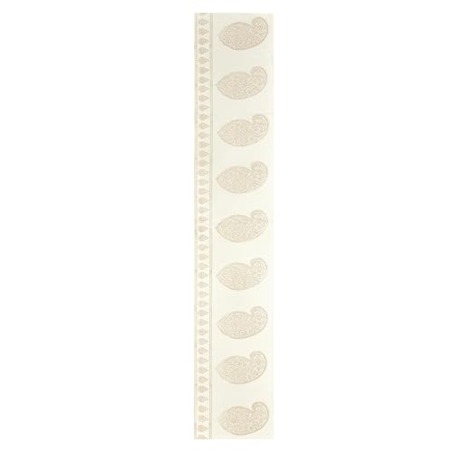 Image of BLOCKS OF INDIA Hand Block Printed Cotton Table Runner for Center /Dining Table (13 x 72 Inches) (Gold Pine Tree)