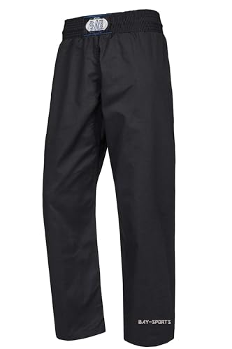 BAY Israelix Kampfsporthose Karatehose Kickboxhose Krav MAGA lang Schwarz aus 100% Baumwolle Damen Herren Kinder Erwachsene Mädchen Jungen Größe L (180)
