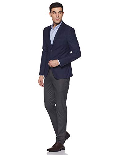 Image of Hang & Wear Men's Slim Formal Trousers (HWT895-3-32 Dark Grey 32W x 34L