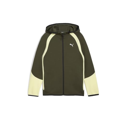 PUMA Kids Boys Evostripe Hoodie Athletic Outerwear Casual - Green - Size L