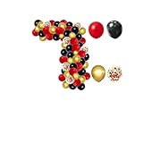 Rotes Ballon-Girlande-Set, schwarze Konfetti-Luftballons, Hochzeit, Weihnachten, Party, Geburtstag, Dekoration (Nr. 15)
