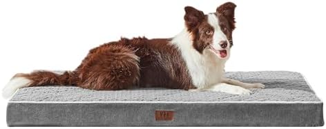 Westen Home Dog Beds Large Size Dog, Orthopedic Dog Bed with Removable Washable Cover, Waterproof XL Dog Bed with Plush Egg Foam Support for Dogs Up to 85 lbs